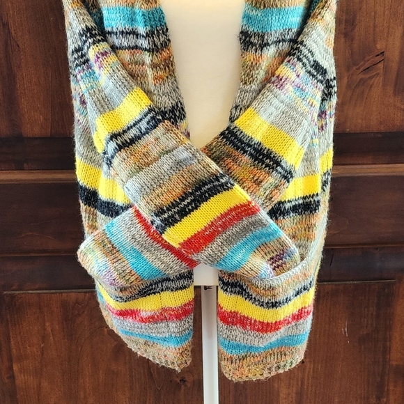 Hippie Bright Knitted Striped Cardigan Long Sleeve Sweater - Picture 8 of 12